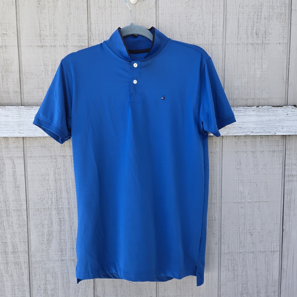 Men's Tommy Hilfiger Blue Breathable Golf Athletic Short Sleeve Office Polo XL